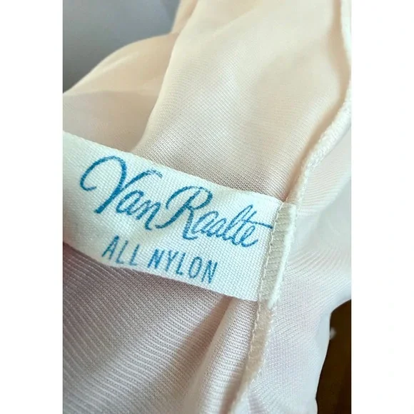 Vintage 70s Sheer Lace Babydoll Pink Slip Dress Fairy Coquette S - Picture 5 of 7